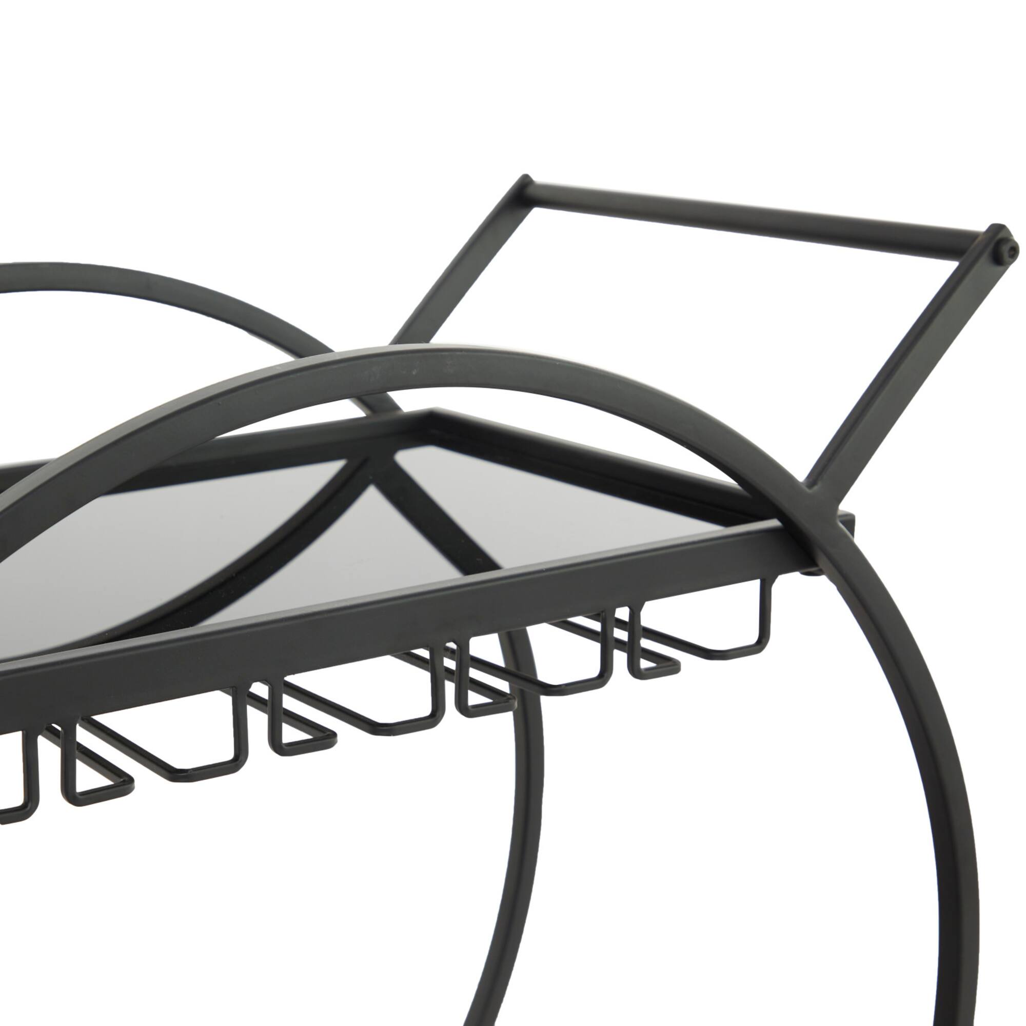 31" Metal Contemporary Bar Cart
